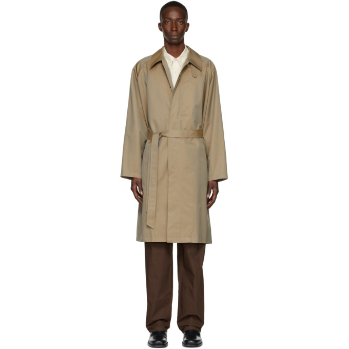 Le17septembre Tan Chambray Single Breasted Trench Coat In Beige