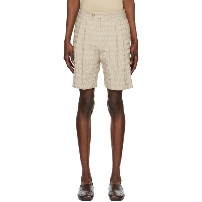 Le17septembre Beige Ripple Wide Shorts