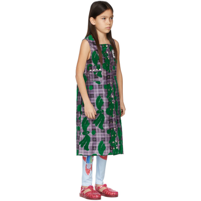Shop Chopova Lowena Ssense Exclusive Kids Purple & Green Kilt Dress In Multi