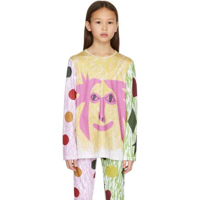Shop Chopova Lowena Ssense Exclusive Kids Yellow & Multicolor Face Long Sleeve T-shirt
