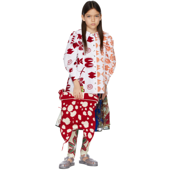 Chopova Lowena Kids Off-white Printed Star Leggings In Multi