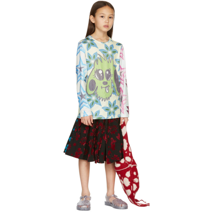 Chopova Lowena Kids Red & Blue Gathered Skirt In Multi