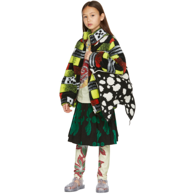 Chopova Lowena Kids Green Gathered Skirt In Multi