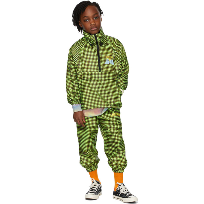 Luckytry Kids Green Cloud Check Anorak Jacket