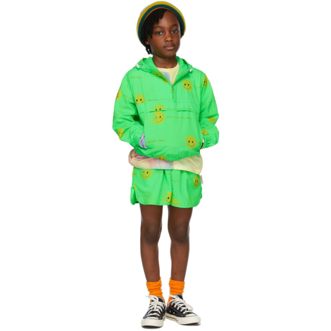 Luckytry Kids Green Smile Anorak Jacket Set