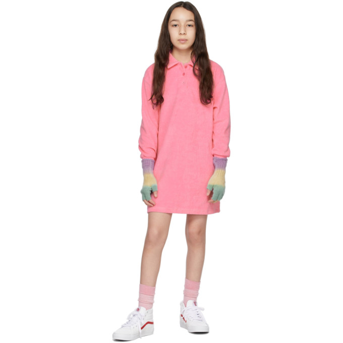 Luckytry Kids Pink Embroidered Terry Dress