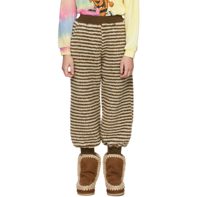 Shop Luckytry Kids Brown Striped Dumbled Lounge Pants