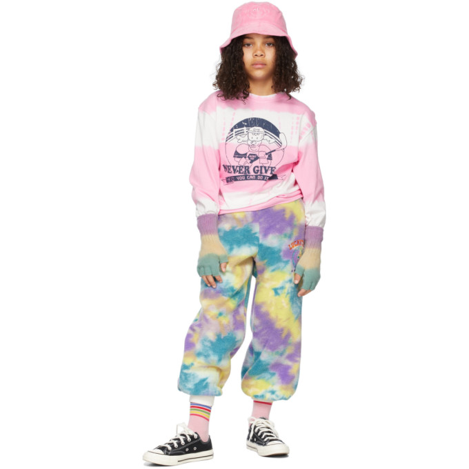 Luckytry Kids Purple Rainbow Fleece Lounge Pants