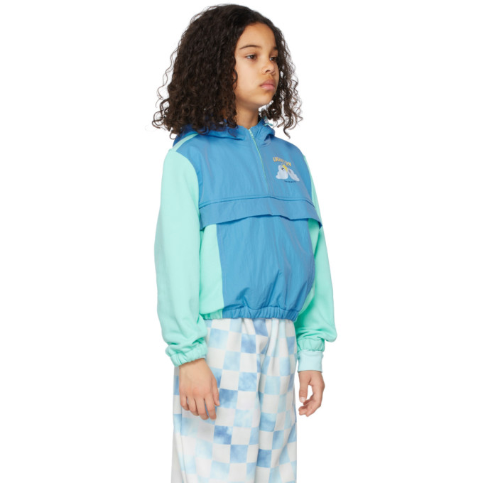 Shop Luckytry Kids Blue & Green Windbreaker Hoodie