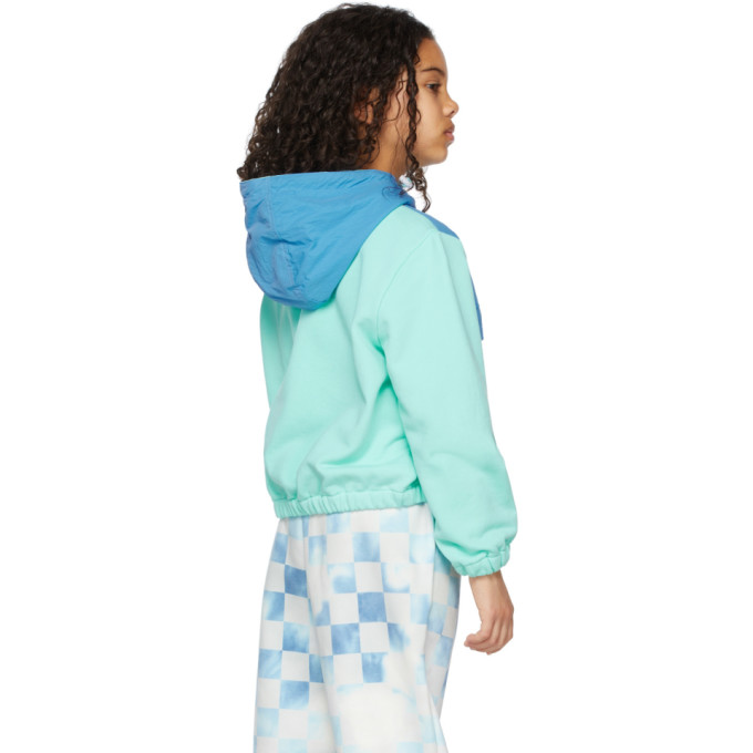 Shop Luckytry Kids Blue & Green Windbreaker Hoodie