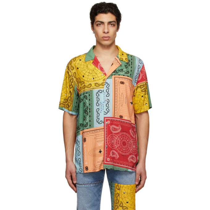 MARCELO BURLON COUNTY OF MILAN MULTICOLOR BANDANA SHIRT