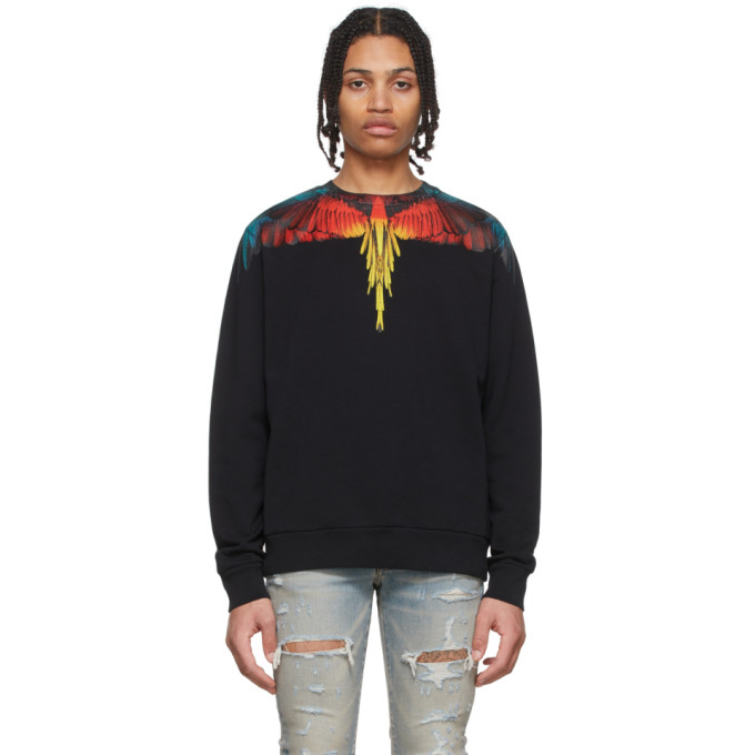 MARCELO BURLON COUNTY OF MILAN BLACK ICON WINGS SWEATSHIRT