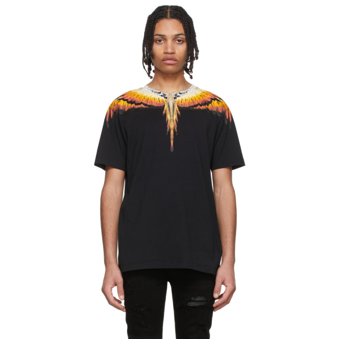 MARCELO BURLON COUNTY OF MILAN BLACK SOFOLK WINGS T-SHIRT