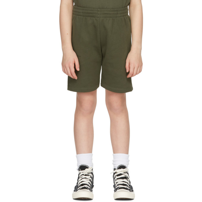 Shop Pangaia Kids Green Organic Cotton 365 Long Shorts In Rosemary Green