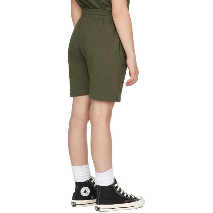 Shop Pangaia Kids Green Organic Cotton 365 Long Shorts In Rosemary Green