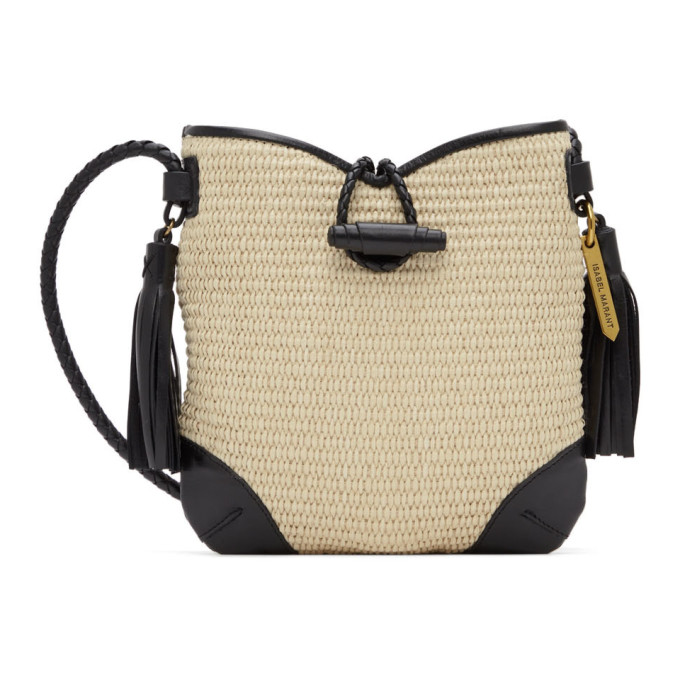 ISABEL MARANT BLACK & BEIGE TAGGY SHOULDER BAG