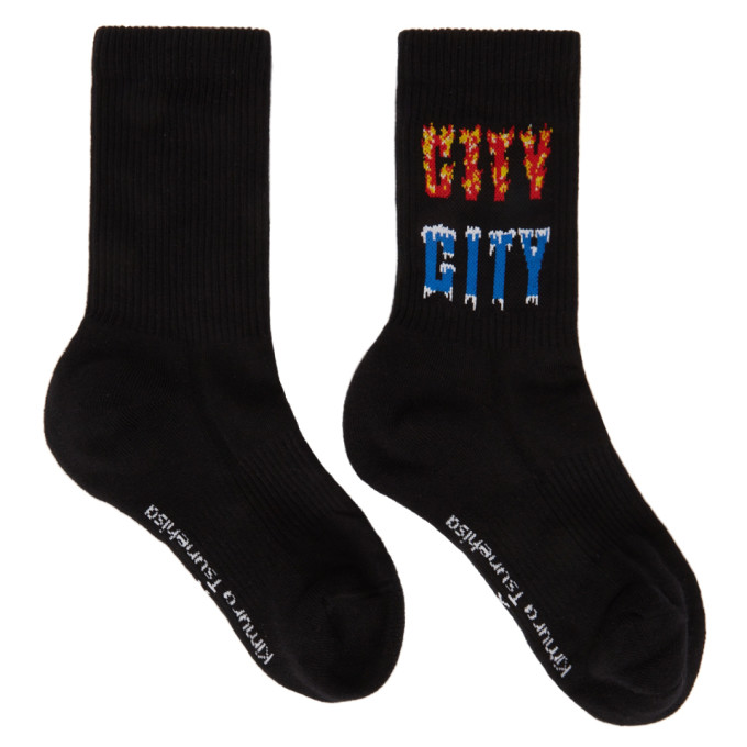 RABANNE BLACK KIMURA TSUNEHISA EDITION 'CITY' SOCKS