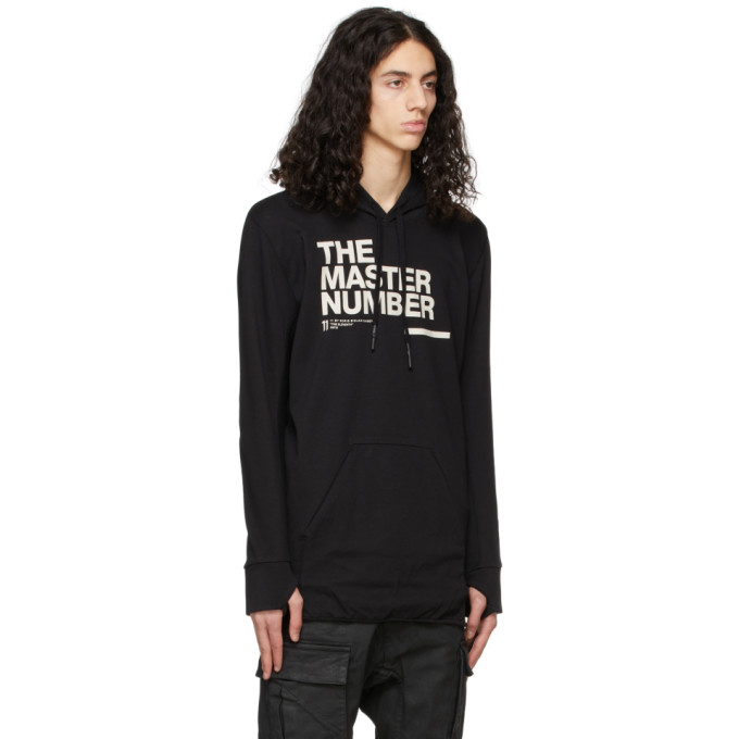 Shop 11 By Boris Bidjan Saberi Black 'the Master Number' H1b Hoodie In Black Dye