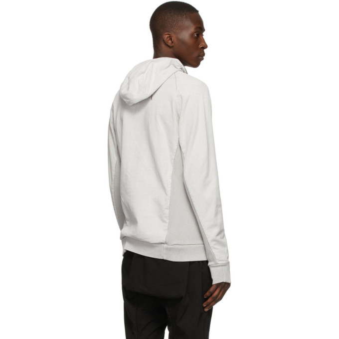 Shop Boris Bidjan Saberi Grey Dyed Zip-up Sweater In Light Grey