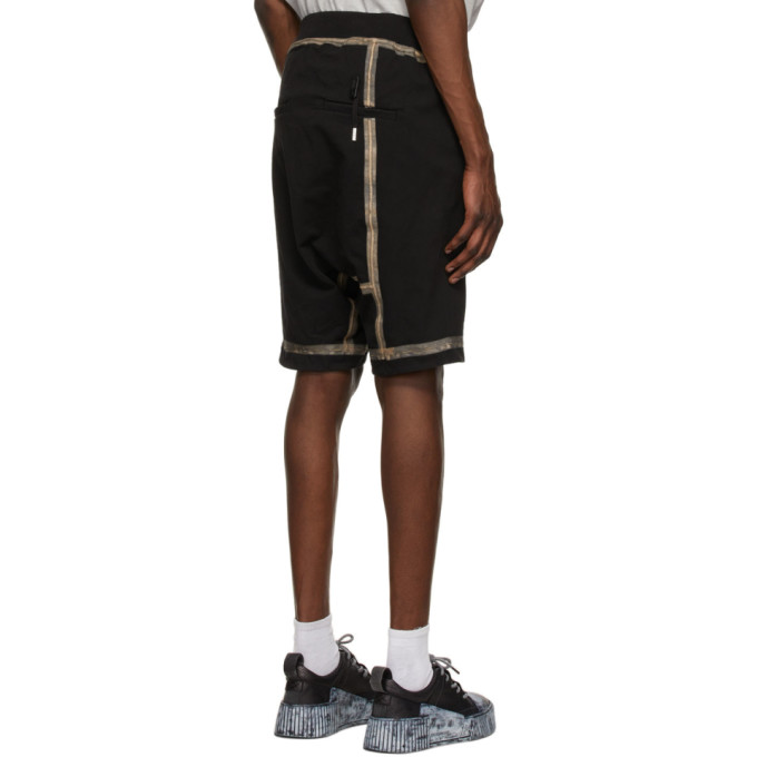 Shop Boris Bidjan Saberi Black P10.2 Seam Taped Shorts