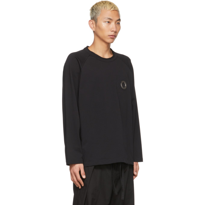 Shop Craig Green Black Eyelet Long Sleeve T-shirt