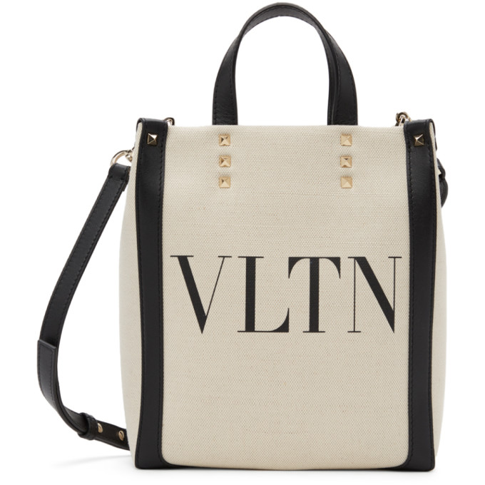 Valentino Garavani VLTN Logo Canvas Tote - Neutrals Size