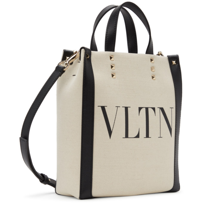 Valentino Garavani VLTN Logo Canvas Tote - Neutrals Size