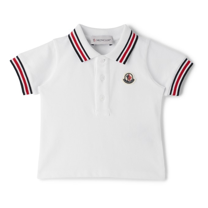 Shop Moncler Baby White & Navy Polo & Shorts Set In 002 White/navy