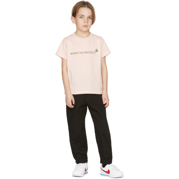 Shop Moncler Kids Pink 'born To Protect' T-shirt In 50j Pink