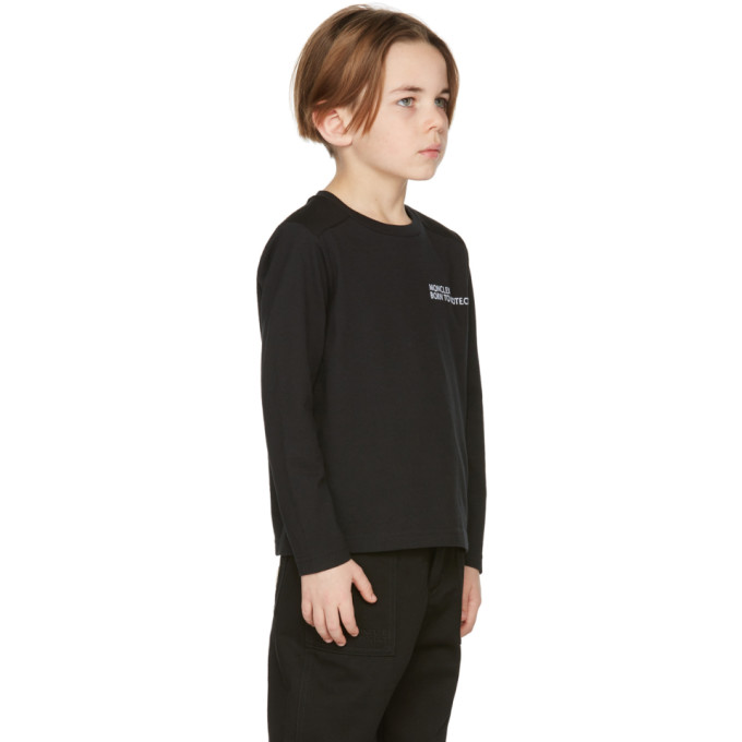 Shop Moncler Kids Black 'born To Protect' T-shirt In 999 Black