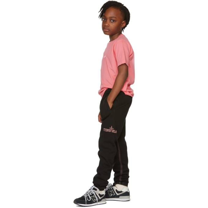 Stone Island Junior Kids Black Contrast Stitch Lounge Pants In V0029 Black