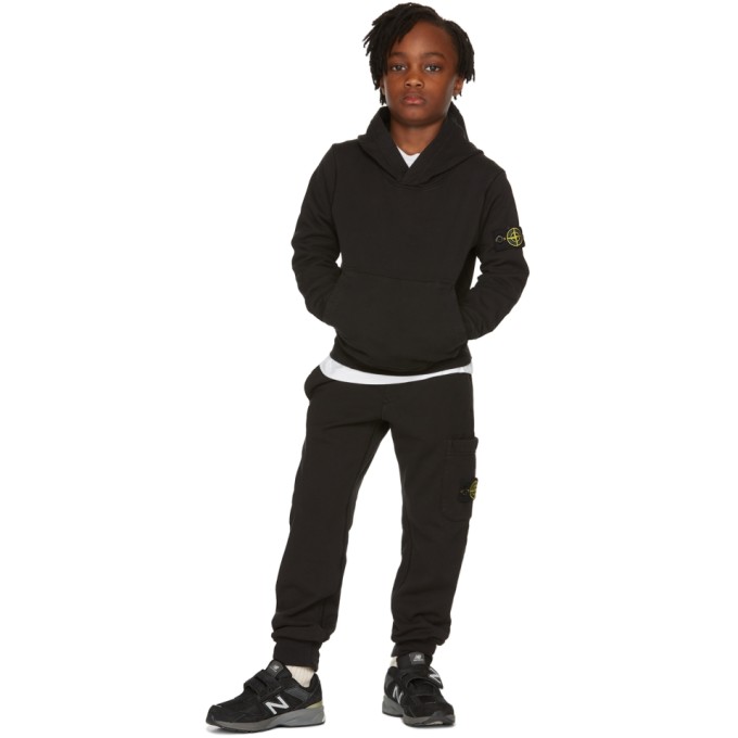 Stone Island Junior Kids Black Classic Lounge Pants In V0029 Black