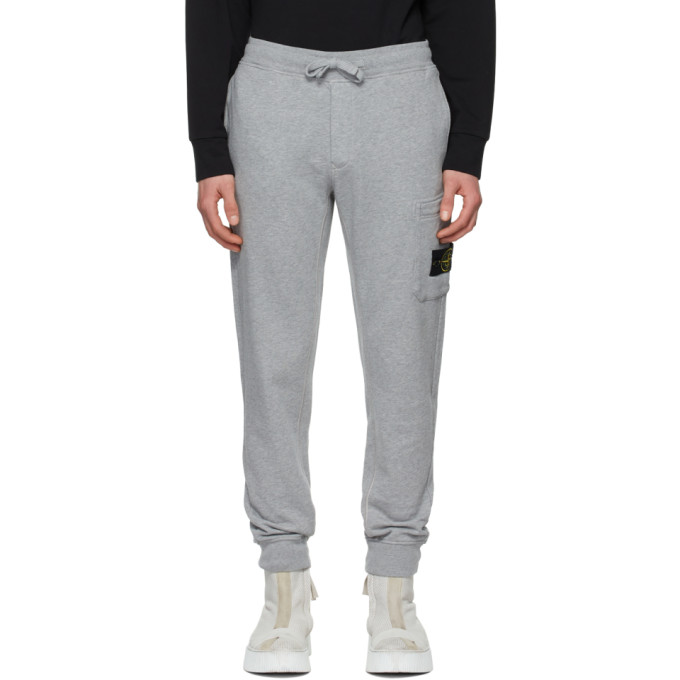 STONE ISLAND GREY GARMENT-DYED LOUNGE PANTS