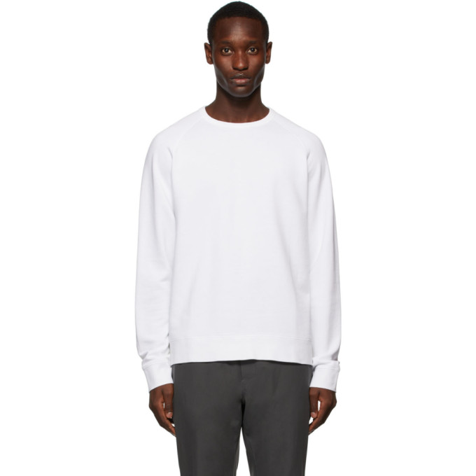 Vince Garment Dyed Crewneck Sweatshirt In Bone