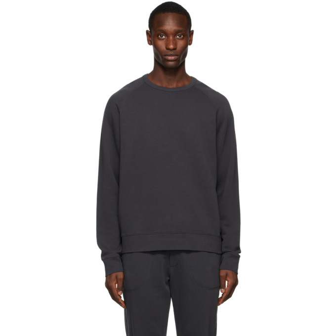 Vince Grey French Terry Sweatshirt In Washed Black