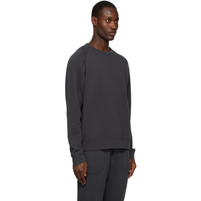 Shop Vince Grey French Terry Sweatshirt In Washed Black