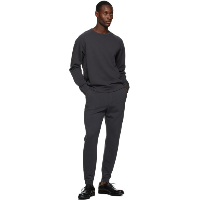 Shop Vince Grey French Terry Sweatshirt In Washed Black