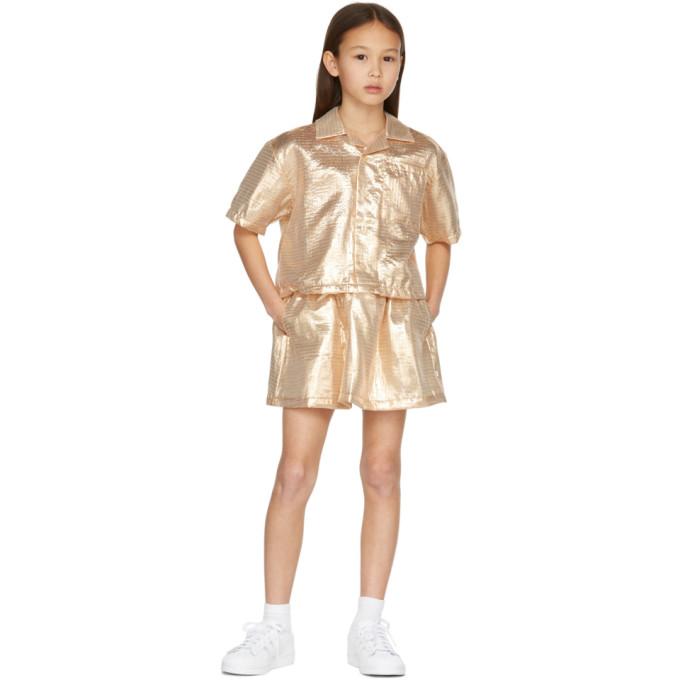 Repose Ams Kids Gold Metallic Skirt