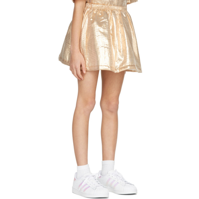 Shop Repose Ams Kids Gold Metallic Skirt