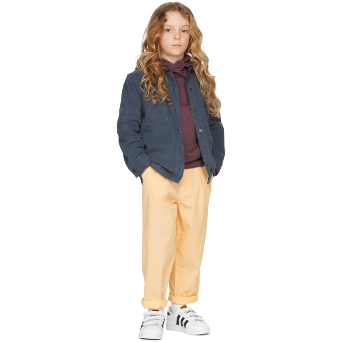 Repose Ams Kids Yellow Chino Trousers In Soft Yellow