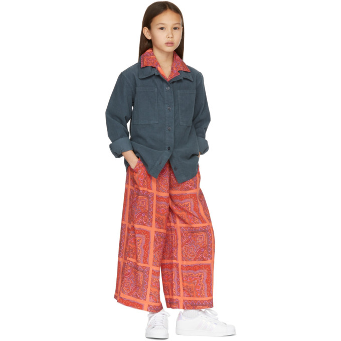 Repose Ams Kids Orange & Pink Paisley Wide Trousers