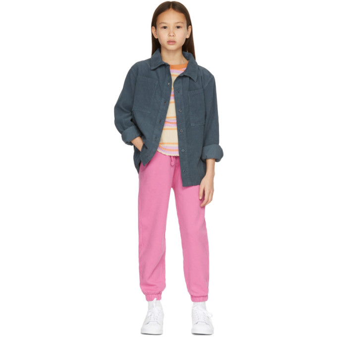 Repose Ams Kids Pink Logo Lounge Pants In Pink Pink