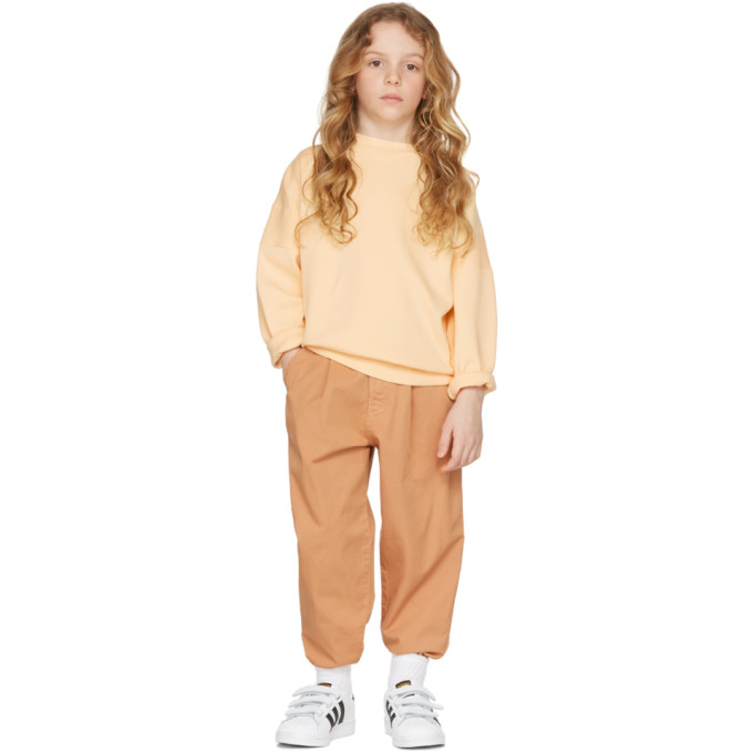 Repose Ams Kids Yellow Crewneck Sweatshirt In Soft Yellow