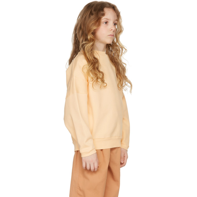 Shop Repose Ams Kids Yellow Crewneck Sweatshirt In Soft Yellow