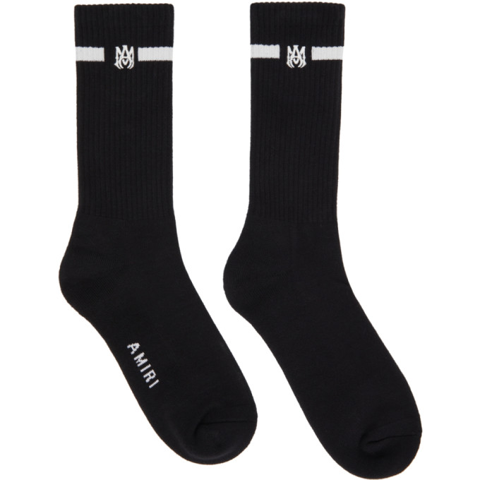 AMIRI BLACK & WHITE SOLID M.A. SOCKS