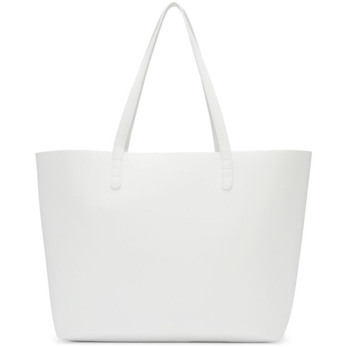 Mansur Gavriel White Leather Large Tote
