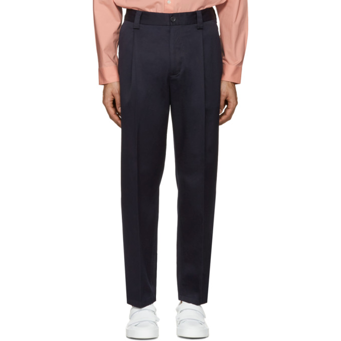 ACNE STUDIOS Navy Cotton Abram Trousers