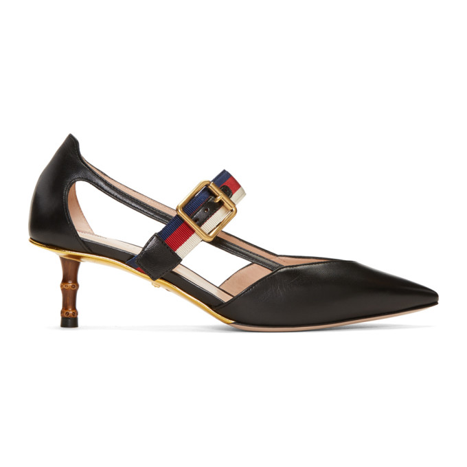 Gucci Black Unia Bamboo Heels