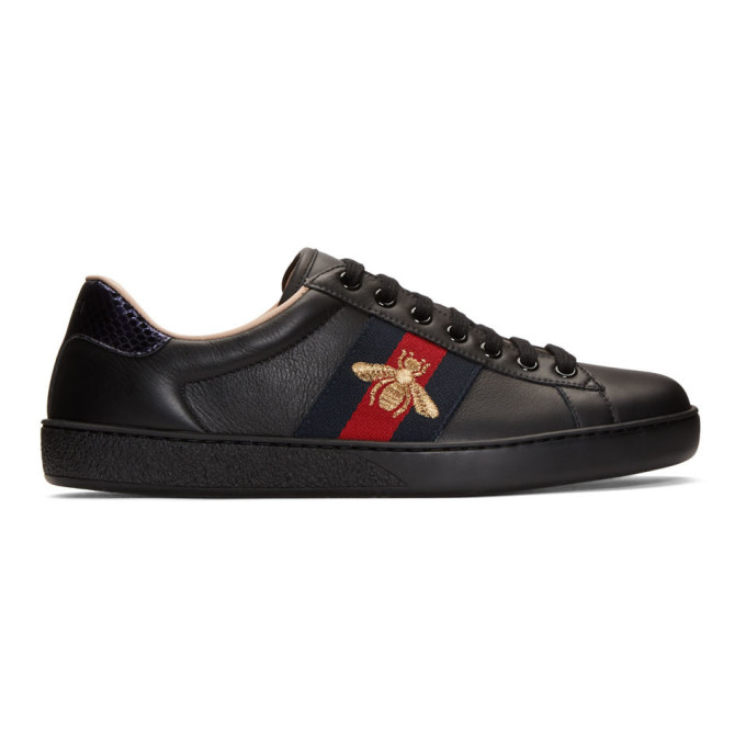 Gucci Black New Ace Bee Sneakers