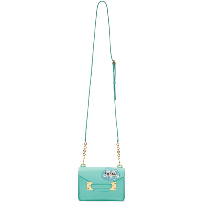 Sophie Hulme Blue Glitter Cloud Nano Milner Crossbody Bag
